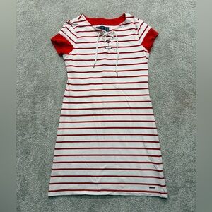 Tommy Hilfiger Red and White Striped Dress